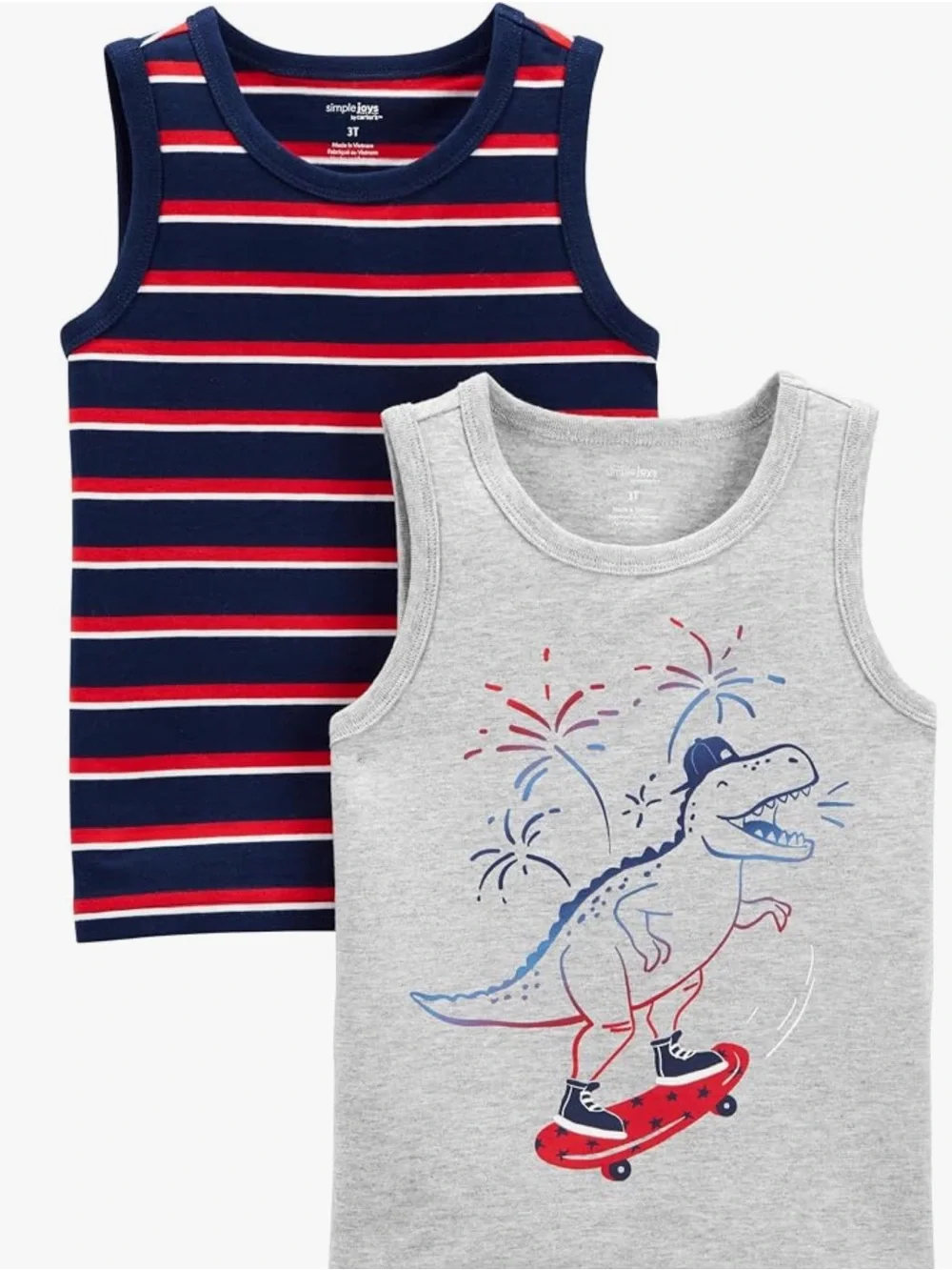 NWT Simple Joys by Carter's Baby Boys 2-pack Muscle Tank Tops, 2T